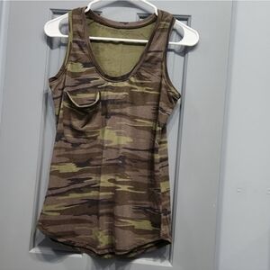 Grayson Threads Green Camo Tank Top with Chest Pocket XS